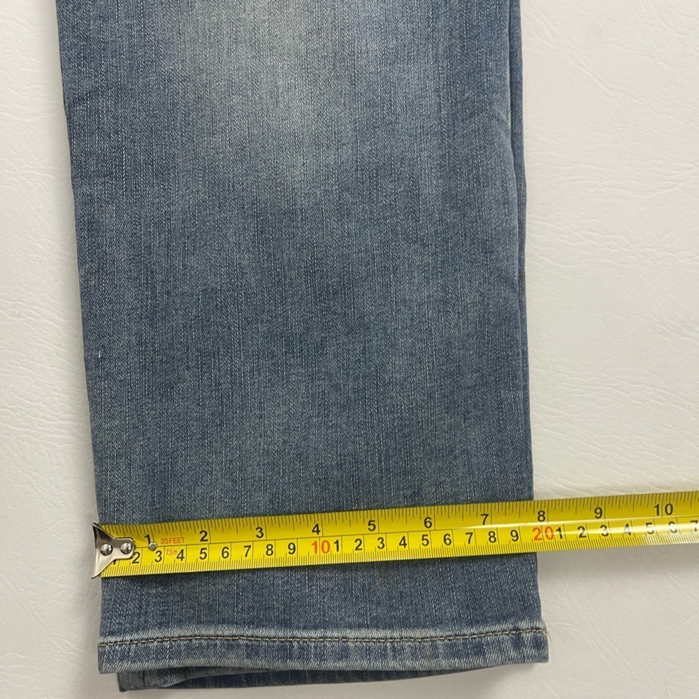 Express Hyper Stretch Distressed Slim Straight Jeans Mens 36x34 Blue - Picture 6 of 13